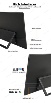LESOWN P160KHR 16 inch Gaming Monitor 120Hz 2.5K  Display USB-C HDMI 16:10 Ultra Slim Portable Monitor