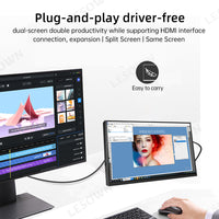 LESOWN P116GPS/P116GPT 11.6 inch Small Portable Monitor Touch FHD 1080P HDMI USB Type C Extend Portable Display