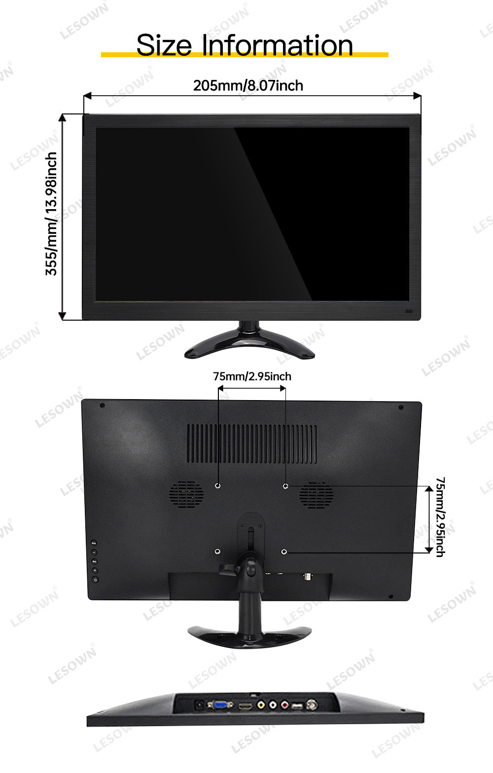 LESOWN N156 Portable Monitor Touchscreen 15.6 inch 1920x1080 Wide Screen HDMI VGA Additional Display