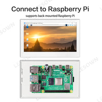 LESOWN P43CW 4.3inch Small HDMI Portable Monitor  800×480with Speakers Portable Temperature Monitoring Display