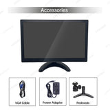 LESOWN N116 Small Size 11.6 inch 1080p Widescreen LCD VGA HDMI VESA Monitor 1366x768 IPS Resistive Touch Display Built-in Speakers