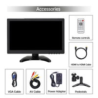 LESOWN N70 1024 x 600  7 inch HD Small LCD Car Monitor Touch Display  AV VGA HDMI Input