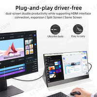 LESOWN P180GPR P180GPTR 18 inch 120Hz Portable USB C HDMI Monitor 1920x1200 Laptop Screen Extender