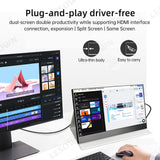 LESOWN P180GPR P180GPTR 18 inch 120Hz Portable USB C HDMI Monitor 1920x1200 Laptop Screen Extender