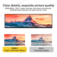 LESOWN M127-A01S 12.7 inch 2.5K Long Screen USB-C HDMI 500cd/m2 High Brightness 1200:1 Full Viewing 2880x864 IPS LCD Panel DIsplay Module