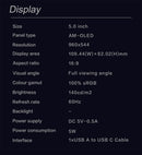 LESOWN P50F mini Monitor 5 inch 100%sRGB USB Connect OLED 6500:1 Contrast Small Extended Screen Display Driver Need