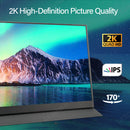 LESOWN P140GHR External 14" 144Hz Secondary Monitor 2560×1600 IPS Portable Display with HDMI USB Type-C for Laptop Switch Xbox Windows