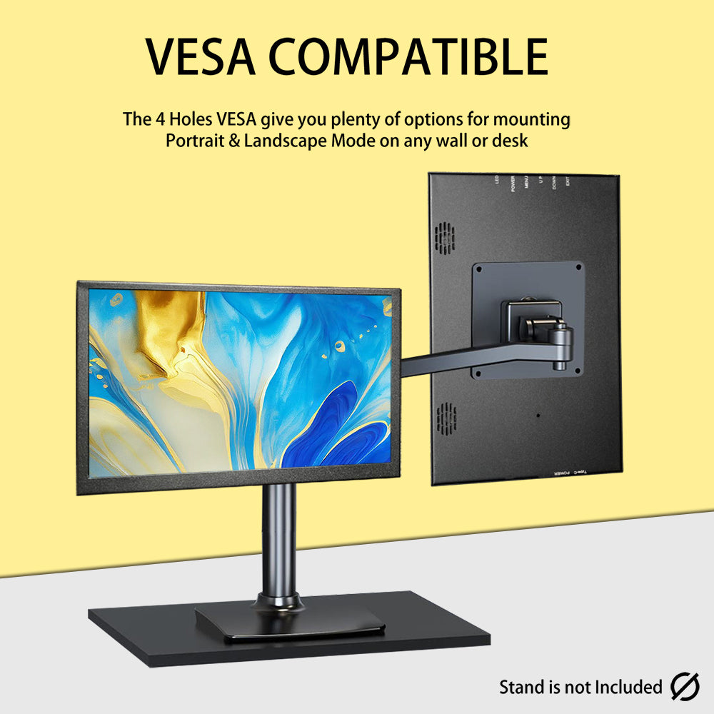 LESOWN P101D 10.1 inch Wide Monitor 1024x600 IPS Monitor with Stand Portable mini Display for Laptop