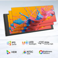 LESOWN P69 6.9 inch Additional Long HDMI Monitor for RPi 1280x480 IPS Bar LCD Display PC Temperature Monitoring Aida64