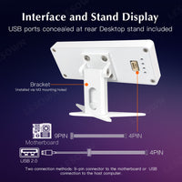 LESOWN P34FB P34FW 3.4 Inch Stretched Strip Display 376x960 LCD External Expansion Display CPU Hardware Temperature Monitor for Laptop PC