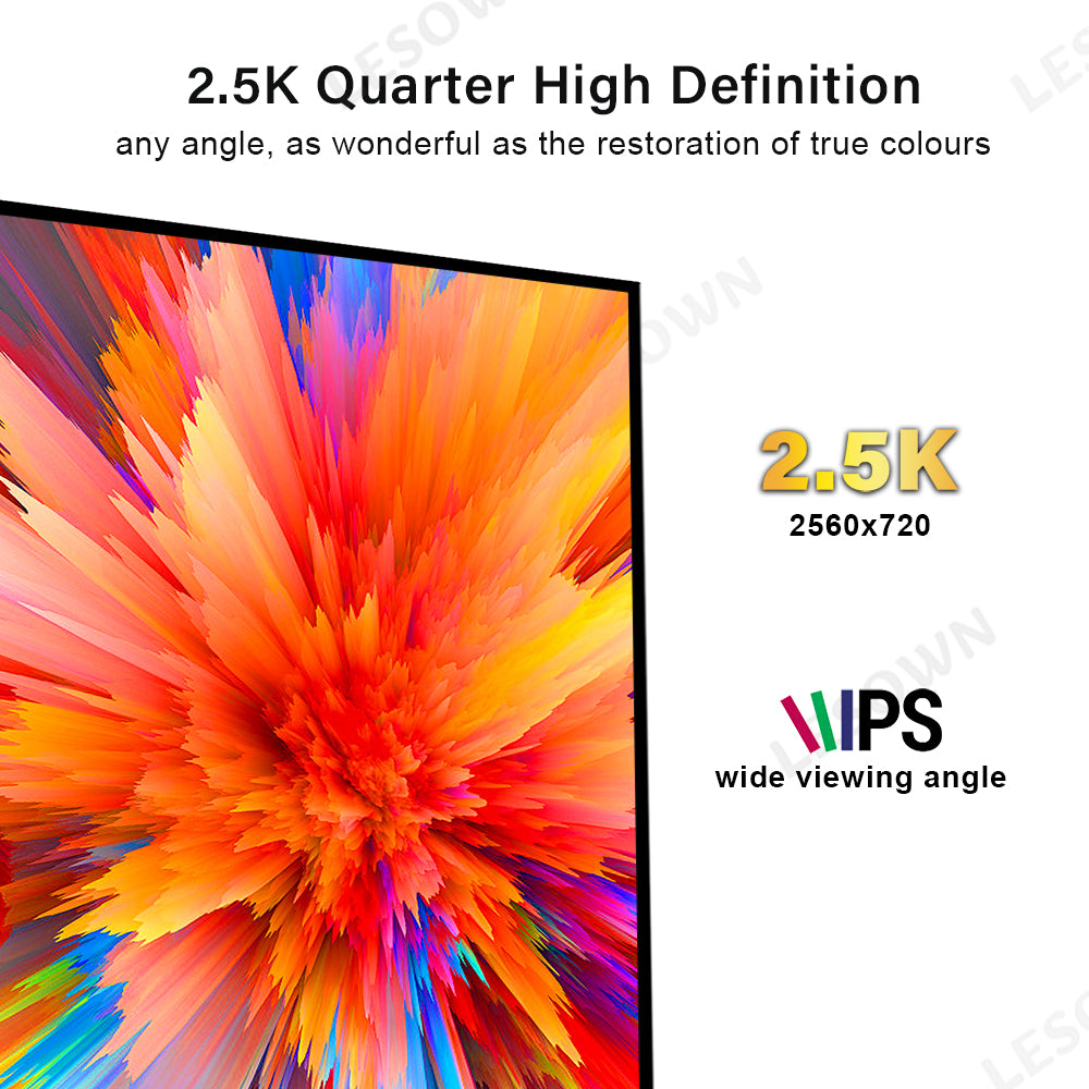 LESOWN M145-A01S Long Stretched Screen 14.5 inch IPS Touch 2560x720 QHD 1500:1 USB-C HDMI Strip Bar Secondary Display LCD Panel Module