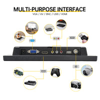 LESOWN N90 HDMI Monitor 9 inch Touchscreen Wide 16:9 1024x600 HD LCD Computer Game Security Display Sub Screen with Speakers