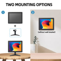 LESOWN N80 8 inch Portable 1024x768 IPS Car Rear View Monitor HDMI AV VGA USB VESA