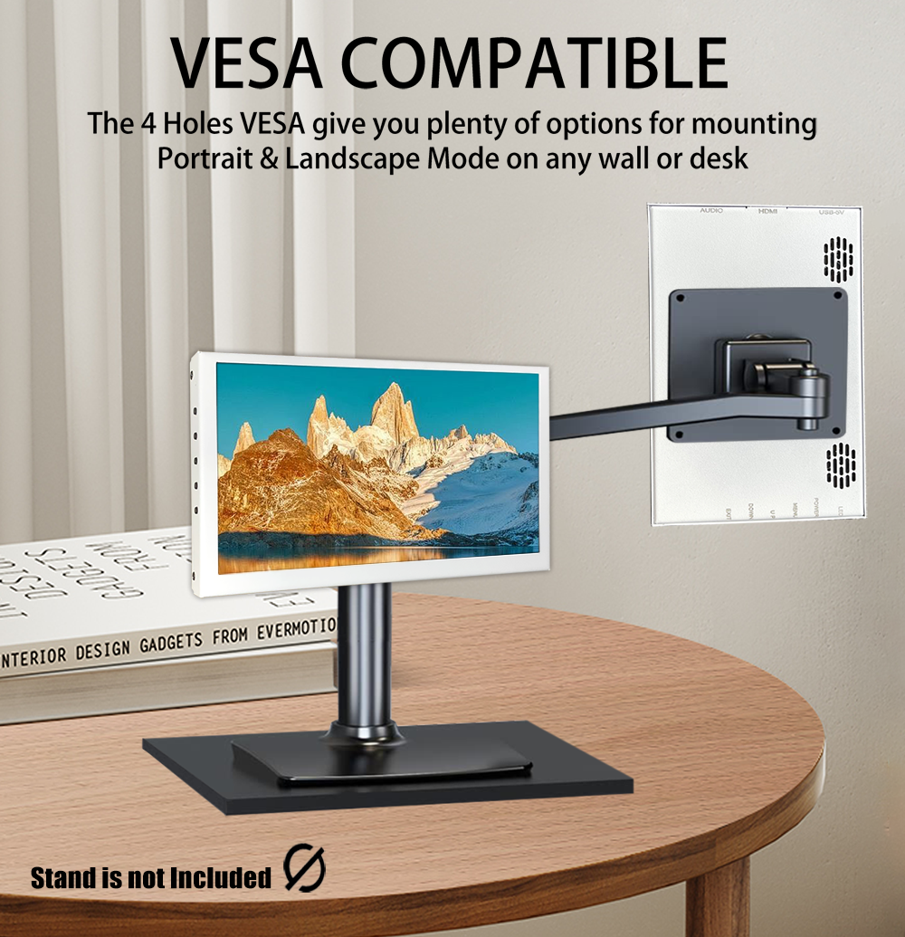 LESOWN P70CW White Small HDMI LCD Portable Monitor 7.0inch IPS Display Dual Speakers Audio Jack