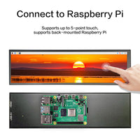 LESOWN P88-T 8.8 inch Long LCD Panel Display Touchscreen 1920x480 Wide Secondary Screen for Window PC