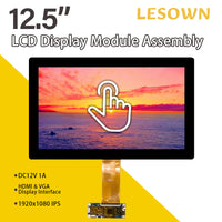 LESOWN M125-A01T 12.5 Touch Widescreen HDMI VGA 1920x1080 Full HD IPS LCD Panel eDP 30PIN Interface Module for Industrial Machines