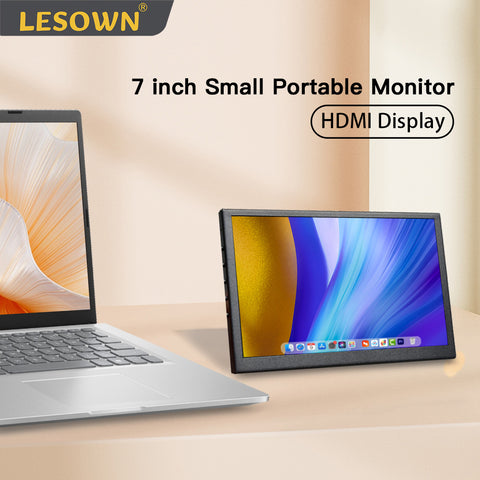 LESOWN P70C/P70C-T 7 inch Small Widescreen Portable Touch Monitor IPS  1024X600 for PC Case Temperature Monitoring