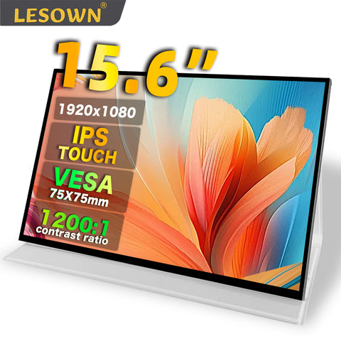 LESOWN 15.6 Portable Wide Gaming Monitor Touch Screen USB Type C 1920x1080 IPS LCD Display Laptop Screen Extender for Switch PS4 Xbox