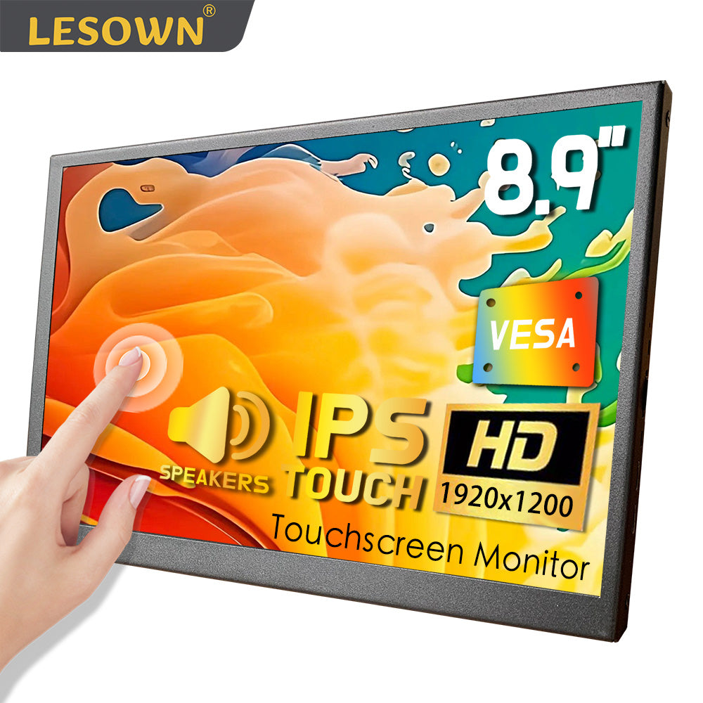 LESOWN P89GPT 8.9 inch Portable USB C Monitor IPS 1920x1200 Touch Small Sub HDMI Display