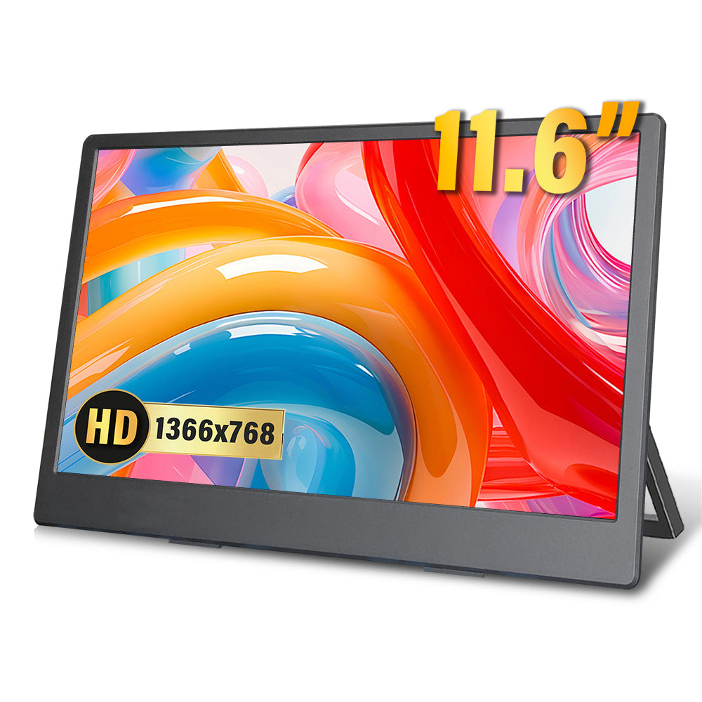LESOWN P116KPS 11.6 inch 768P Portable Monitor 60Hz Wide Screen USB-C Display with Holder for Laptop Phone Xbox PS4 PS5 Switch
