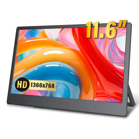 LESOWN P116KPS 11.6 inch 768P Portable Monitor 60Hz Wide Screen USB-C Display with Holder for Laptop Phone Xbox PS4 PS5 Switch