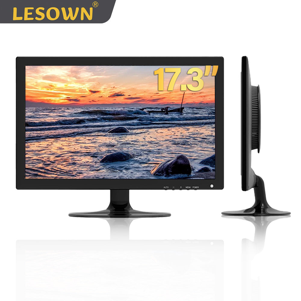 LESOWN N173-E01S 17.3 inch Portable Industrial Monitor 1600x900 VGA Display for Security Cameras