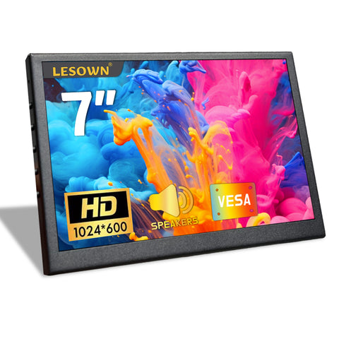 LESOWN P70C mini Wide Screen 7 inch IPS 1024x600 with Speakers Portable PC Monitor Extender