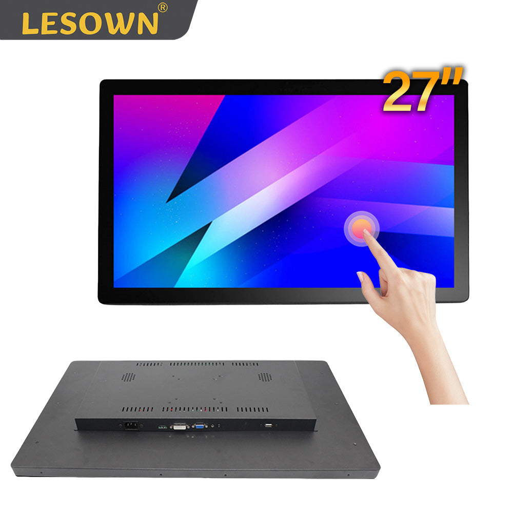 LESOWN E270-G01GBT Open Frame 27 Inch Industrial Embedded Win-10 PC Monitor 1920x1080 IPS Panel Mount Display Wide Temperature Range for TV