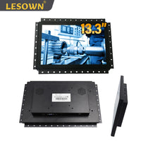 LESOWN E133-C01GBT Embedded Display 13.3 Inch 1920x1080 IPS Industrial LCD Monitor 60Hz 16:9 300cd/m2 with VGA/HDMI/Audio/USB(touch) for PC