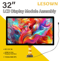 LESOWN M320-A01T 32 inch LCD Panel 1920x1080 IPS Full High Definition Touch Screen LVDS HMDI VGA DC12V 3A Display Module with Driver Board