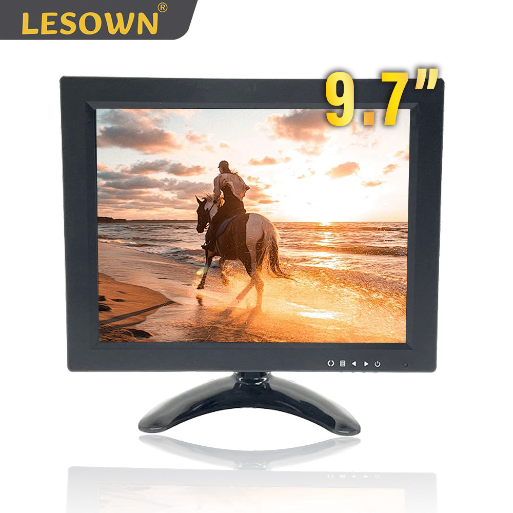 LESOWM N97-D01S 9.7 inch VGA Monitor Full HD 1024x768 LCD Resistive Screen VESA Display with Speakers