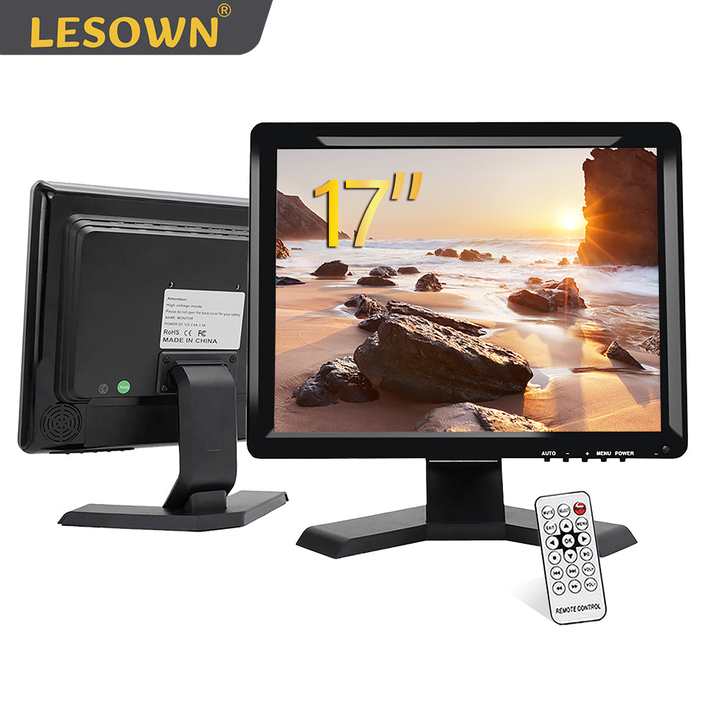LESOWN N170 17 inch Resistive Touch Car Headrest Monitor 1280x1024 Digital LCD Screen DVD Player HDMI USB Port