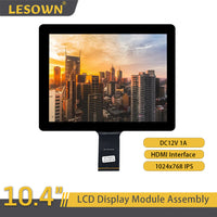 LESOWN M104-A01T 10.4 inch 1024x768 LCD Display 560cd/m2 LVDS 30PIN Touch Screen Capacitive IPS Small Assembly Module for Windows PC