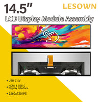 LESOWN M145-A01S Long Stretched Screen 14.5 inch IPS Touch 2560x720 QHD 1500:1 USB-C HDMI Strip Bar Secondary Display LCD Panel Module