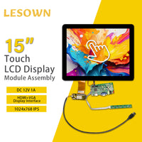 LESOWN M150-A01T HD 1024x768 IPS Wide Screen 15 inch 1500:1 Full Viewing HMDI VGA LCD Touchscreen Display Module for Intelligent Central Control