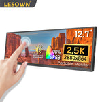 LESOWN P127GHTR 12.7 inch Bar Monitor 2K HDMI Type C IPS Monitor for Stock Market Ticker Display