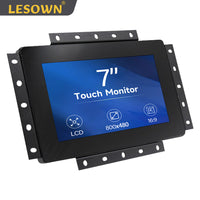 LESOWN E70-C01GBT Compact 7 Inch 800x480 LCD Open Frame Touchscreen Monitor Capacitive Touch Embedded Display 16:9 300cd/m2 60Hz for Laptop