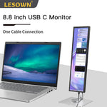 LESOWN P88D-T Touch Screen Long Display 8.8 inch 480x1920 600cd/m2  IPS Wide Extender Screen with Stand