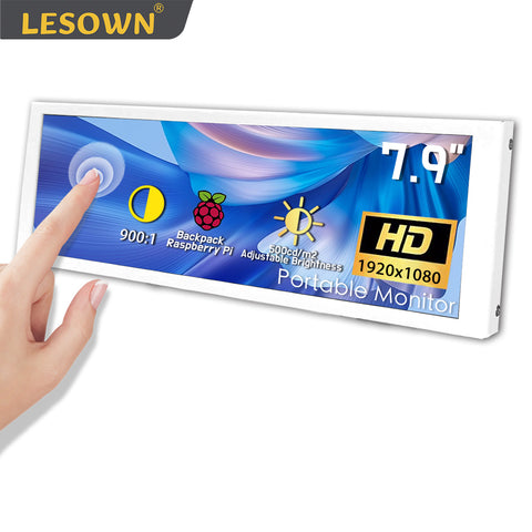 LESOWN P79W+S/P79W-T+S 7.9 inch Strip Display Small LCD Widescreen Touchscreen 400x1280 IPS Portable CPU GPU Temperature Monitoring Display