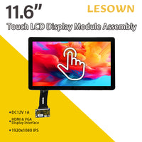 LESOWN M116-A01T  Small Display 11.6 inch USB Capacitive Touch HDMI VGA Full Viewing 1000:1 IPS 1920x1080 LCD Module with eDP 30PIN Interface