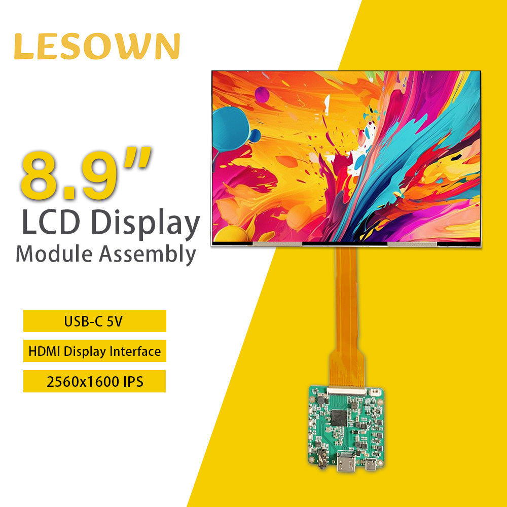 LESOWN M89-A01S 2.5K QHD Screen 8.9 inch HDMI Display Interface 2560x1600 IPS 1200:1 Full Viewing LCD Panel Module for PC Small TV Box
