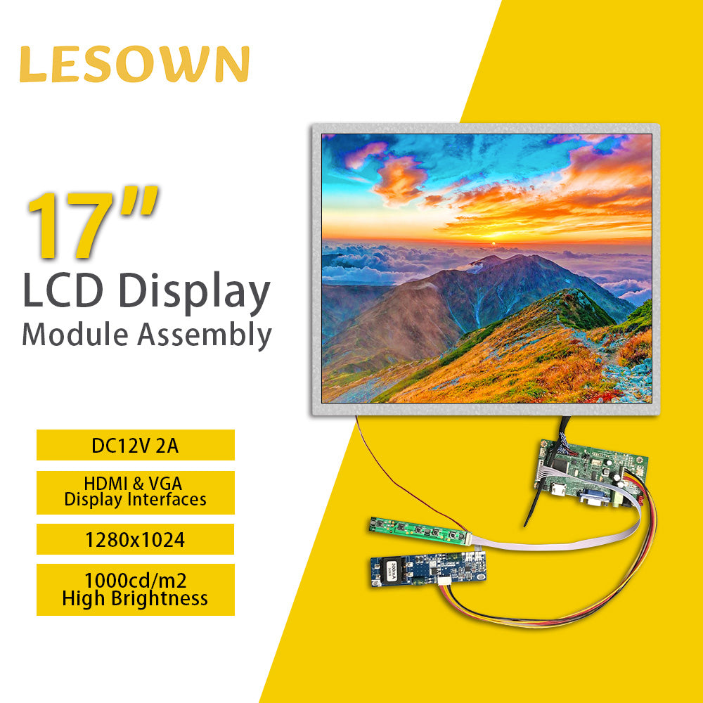 LESOWN M170-B01S 17 inch 1000cd/m2 High Brightness Screen HDMI VGA 1280x1024 LCD Panel WideScreen Display Module for Computer Industry