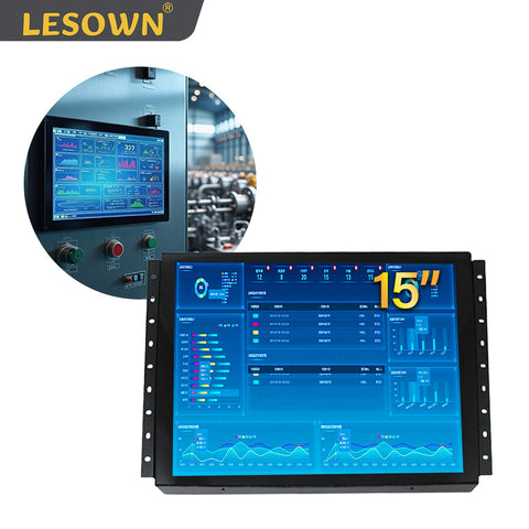 LESOWN E150-C02GBT-1 15 Inch Industrial Open Frame Embedded Display 1024x768 IPS LCD Capacitive Multi-Touchscreen for CCTV Digital Signage
