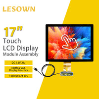 LESOWN M170-A01T 17 inch Touch Display Original LCD Screen 1280x1024 IPS High Resolution HDMI VGA Ports DC12V 2A Module with Driver Board