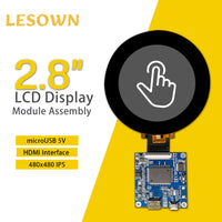 LESOWN M28-A01T mini Touch Screen 2.8 inch 480x480 IPS 1200x1 HDMI SPI3W-RGB 40PIN Interface LCD Display Module for PC Computer Visual Doorphone