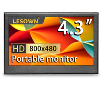 LESOWN P43C 4.3inch Small HDMI Portable Monitor  800×480with Speakers Portable Temperature Monitoring Display