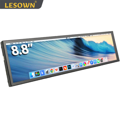 LESOWN P88+S Bar Stretched Display Second Monitor 8.8 inch 480x1920 Wide Secondary Screen for Window PC