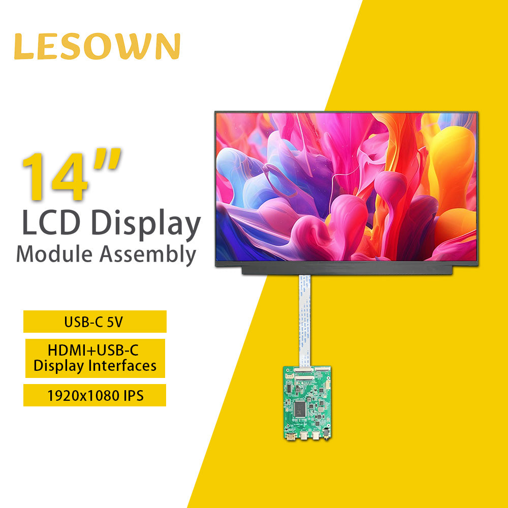 LESOWN M140-A01T IPS Laptop LCD Screen 14 inch NV140FHM-T0A Display Panel 1920x1080 Full HD eDP 40PIN HDMI-compatible USB-C Touchscreen Module