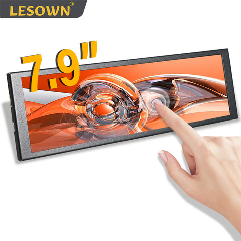LESOWN P79-T 7.9 inch 400×1280 Stretched Bar LCD Touch Screen Monitor PC Temperature Monitoring Aida64