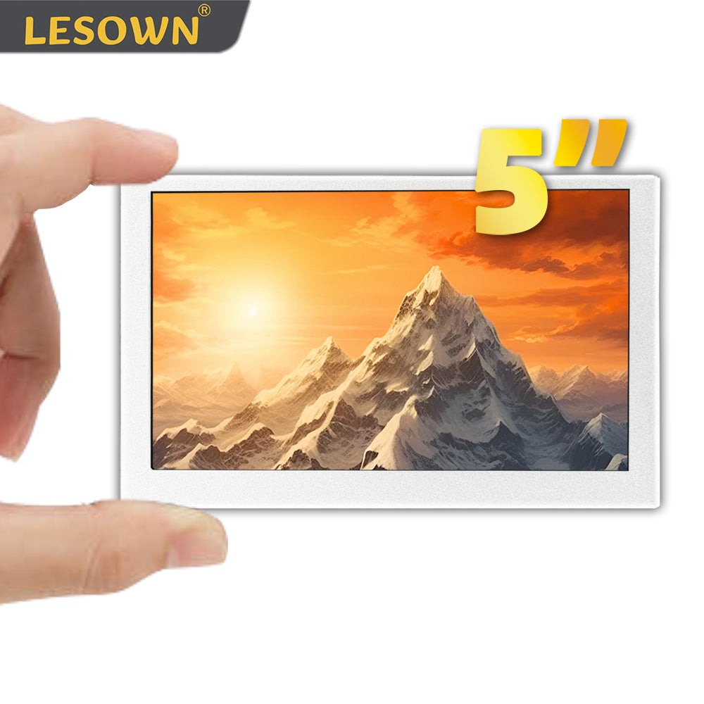 LESOWN P50CW 5-inch Mini Monitor Small White LCD Display: Portable Second Screen for Laptops